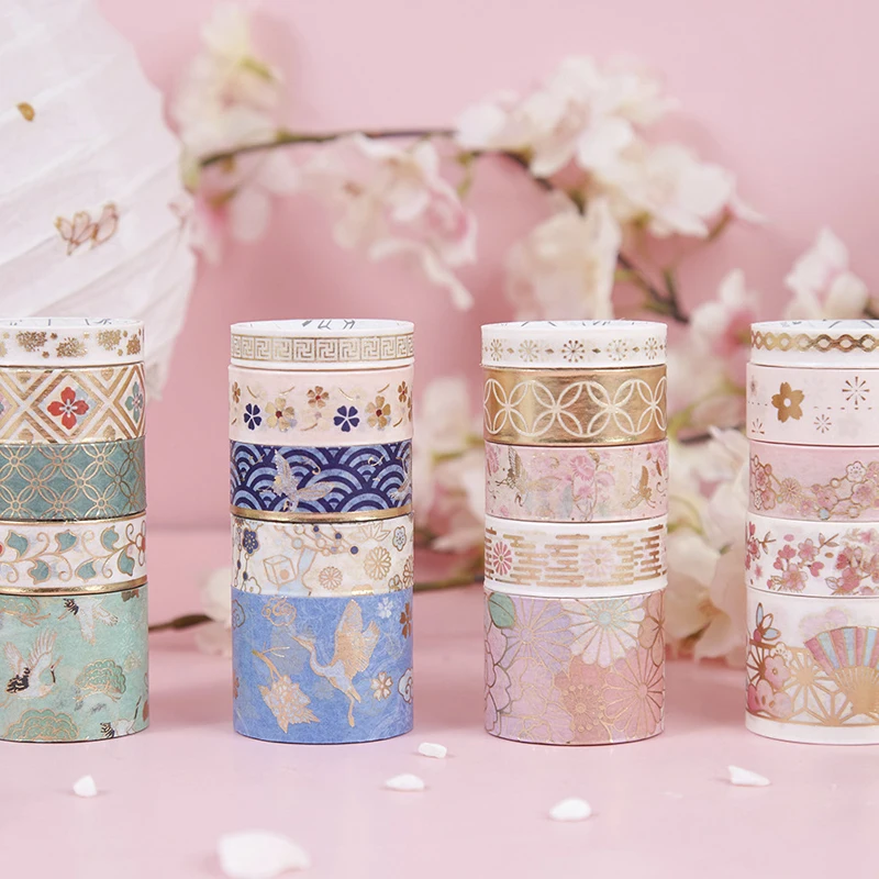 20 pcs/set Vintage Gold Color Paper Washi Tape Luxury Palace Spring Flower Star Craft Decoration Sticker Adhesive Masking Tapes