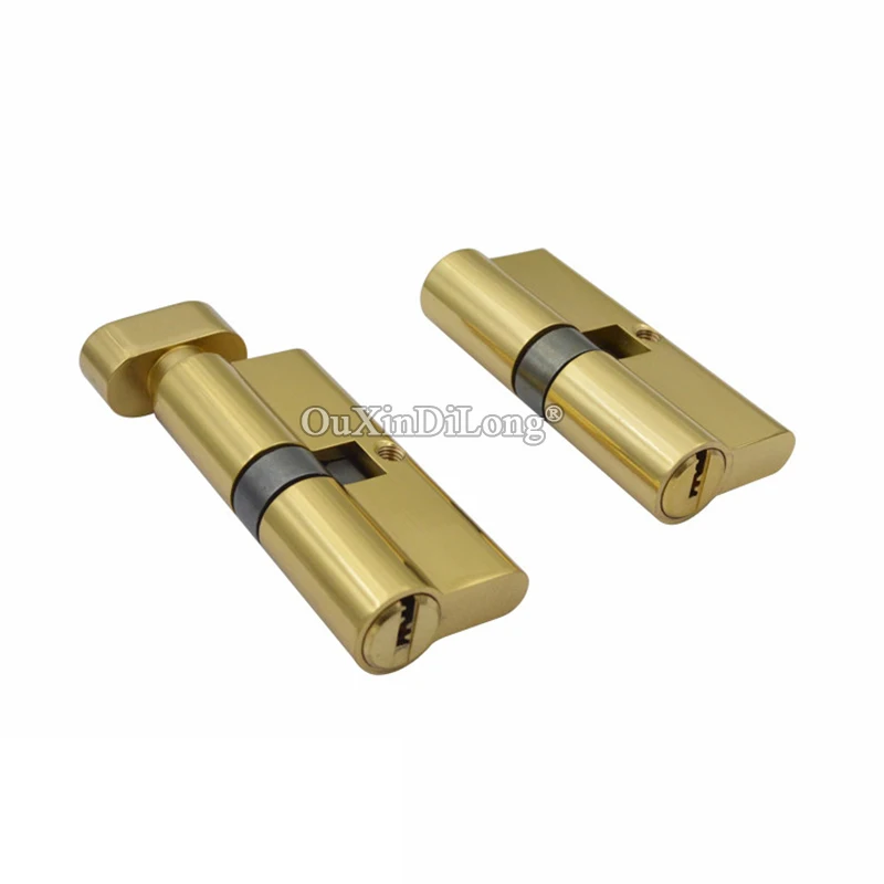 

Brand New 2PCS Solid Brass European Mortise Door Lock Cylinder 60mm/70mm/80mm/90mm Door Lock Core Lock Gall Repair Parts+5 Keys