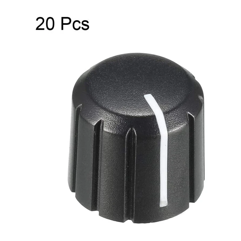 Perilla giratoria de potenciómetro de plástico de 15x13,5 Mm para eje tipo D de 6Mm de diámetro, perilla de volumen de guitarra, 20 Uds.