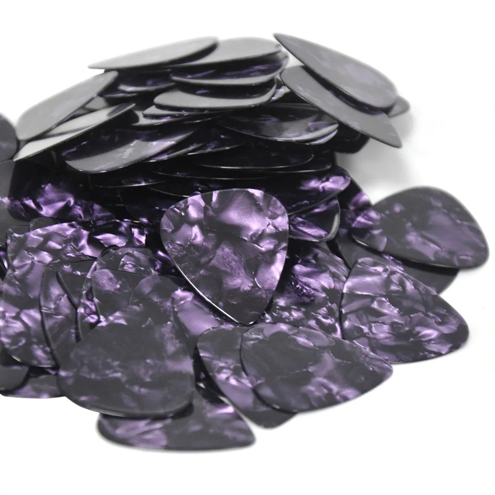 Lots of 50pcs Purple Pearl Celluloid Guitar Picks Plectrums 0.46mm 0.71mm 0.96mm 1.5mm