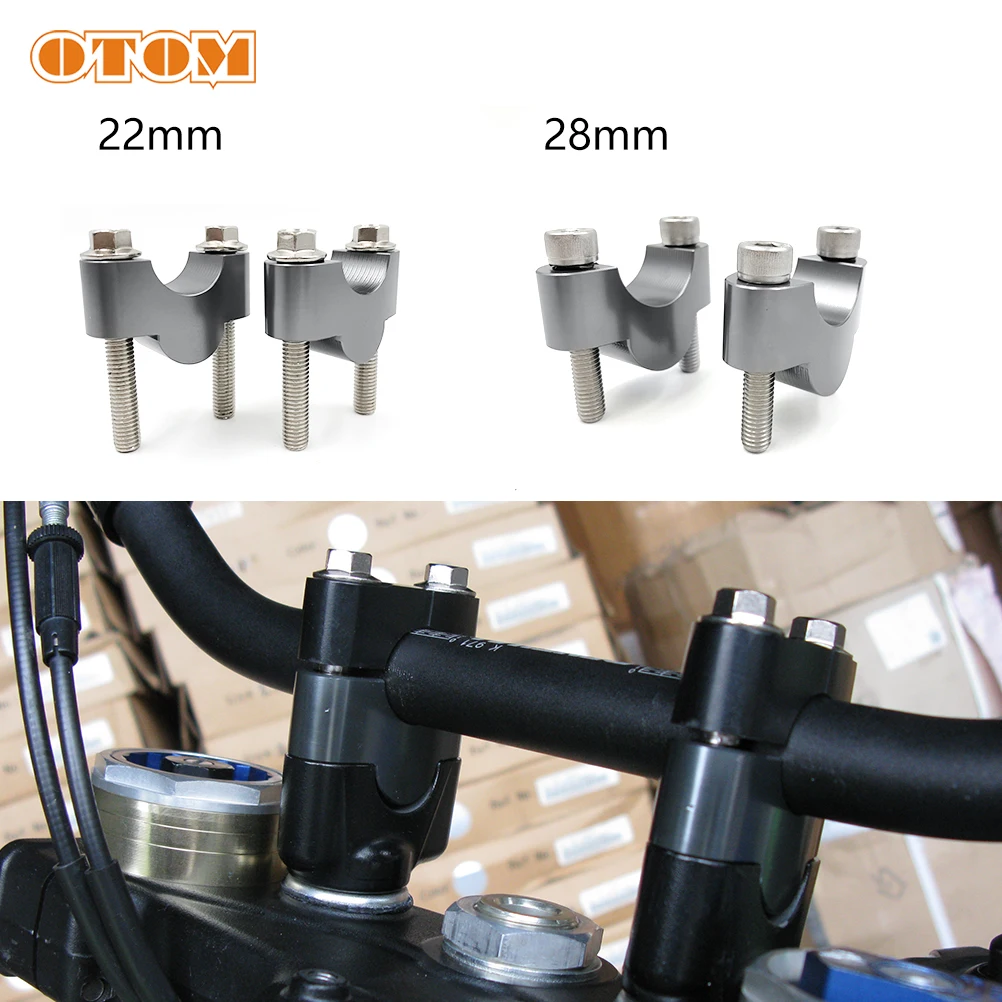 OTOM Motorcycle Handlebar Riser Bar Mount Handle Clamp Universal 28mm 1 1/8