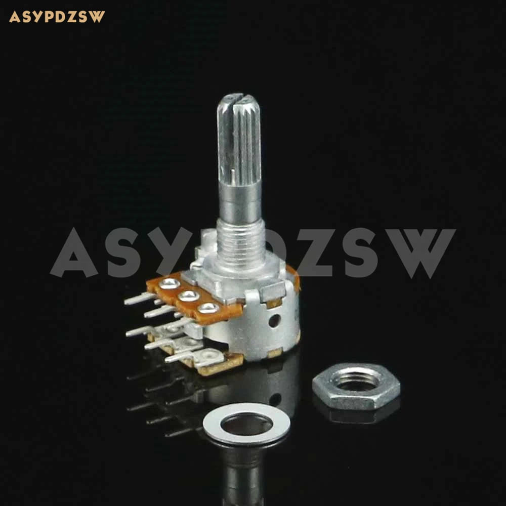 6-PIN Oryginalny potencjometr głośności z uchwytem typu 16 ALPS RK16 50KAX2 100KAX2