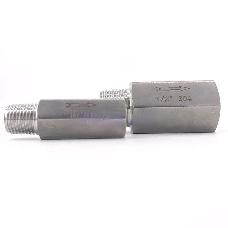 Free ship Check valve 1/4 3/8 1/2 inch male female thread SS304 stainless steel high temperature acid-proof one-way check valve