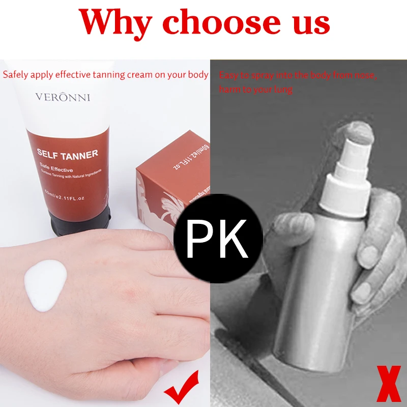 60ml Premium Tanning Cream Bronzer Nourishing Makeup Self Tannner Foundation Safe Effective Sunless Natural Enhance Lotion