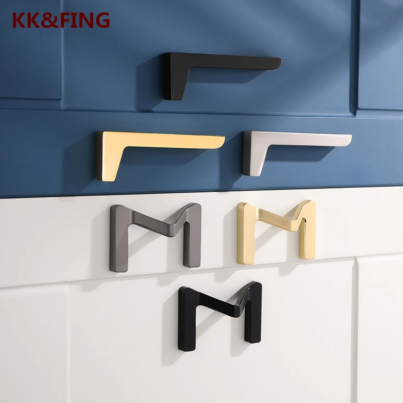 KK & FING-tiradores creativos de lujo para puerta de armario, manija de puerta de cajón, perillas de muebles de aleación de Zinc, tiradores dorados para armario