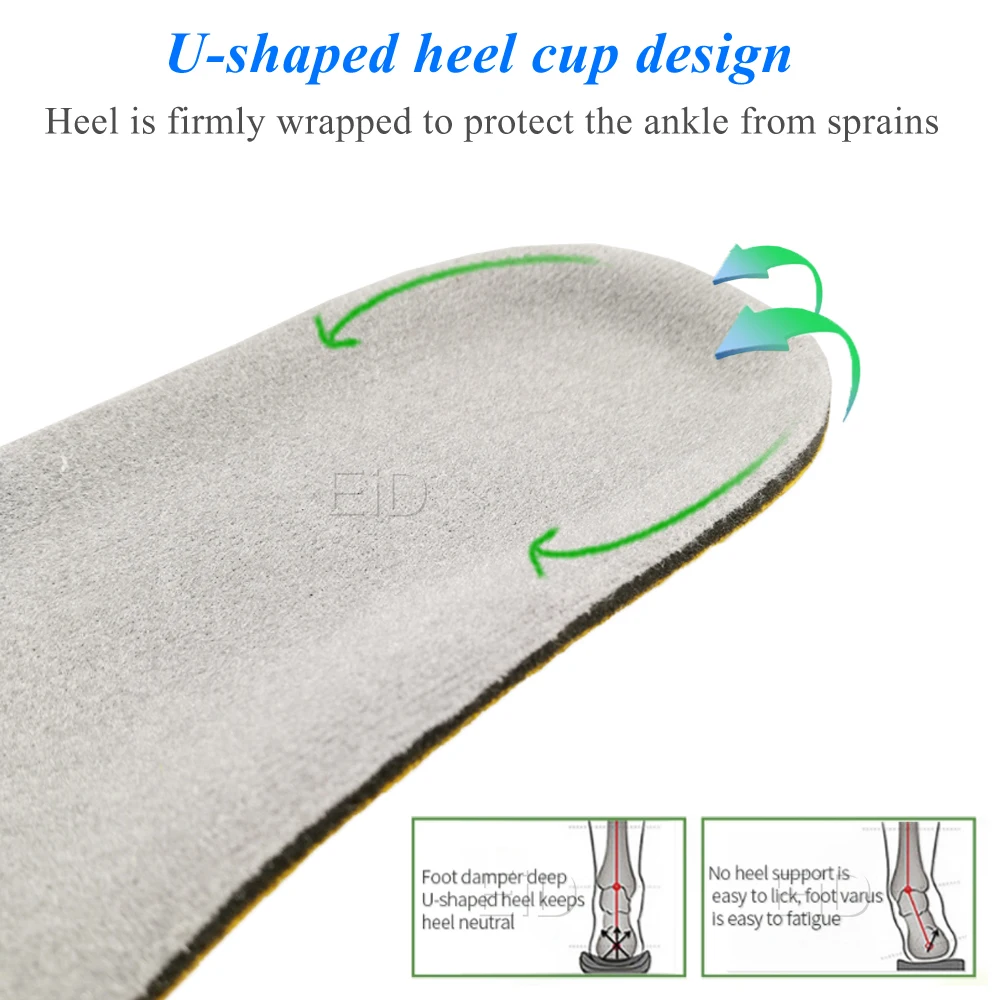 EiD Plus Size Schuheinlagen, weiche Sport-Einlegesohlen, Memory-Schaum, atmungsaktiv, für Outdoor-Läufe, Silikon-Gel-Polster, orthopädische Einlegesohlen – Detail 6