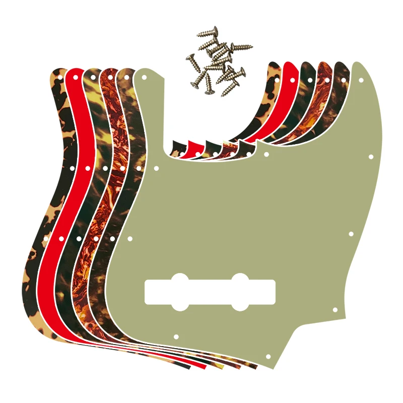 Pleroo Custom Quality Pickguard For US 10 Holes 5 String Jazz Bass Guitar Pickguard Scratch Plate Multicolor Flame Pattern