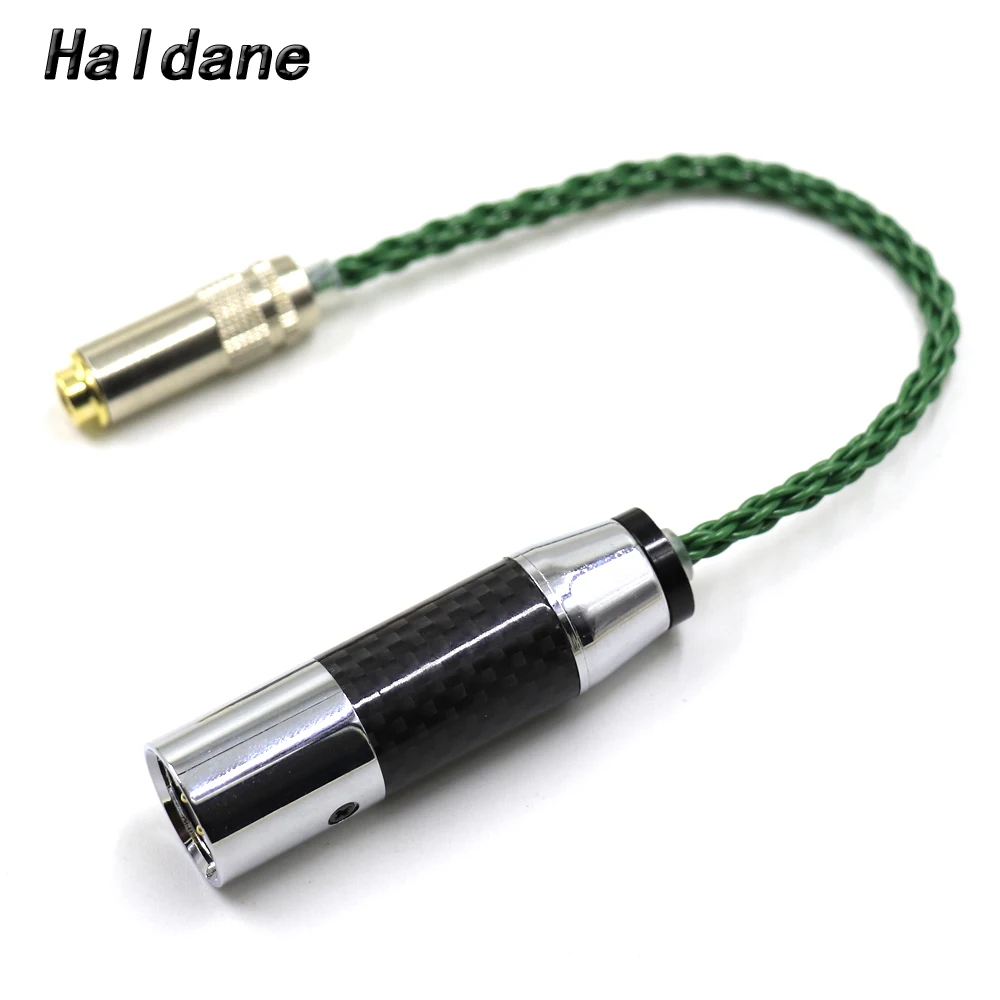 

Haldane Carbon Fiber 4pin XLR Balanced Male to 4.4mm Balanced Female Dark Green Single Crystal Silver Audio Adapter Connector