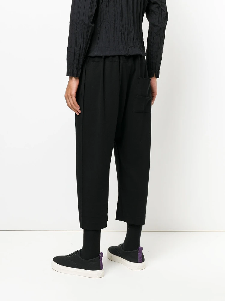 Men's Casual Pants Harun Pants Spring And Autumn New Black Elastic Waist Loose Fashion Nine Points Design Popular Straight Pants