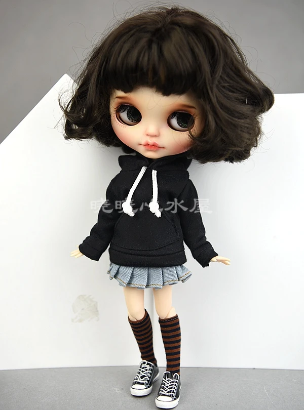 1piece Fashion Doll Clothes Sweatshirt For Barbie blyth kurhn Doll Clothes winter Coat For Barbie Outfits 1/6 Dolls Accessories