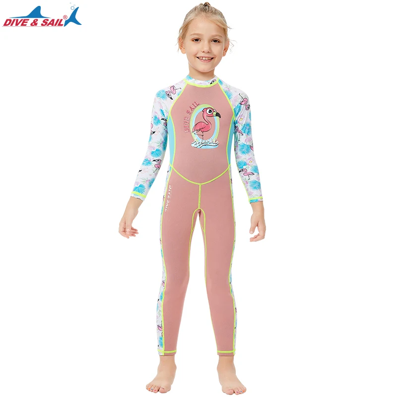 Kids Wetsuit for Boys Girls, 2mm Neoprene with Lycra Long Sleeve Full Swimsuit for Diving Swimming Surfing Snorkeling UPF50+