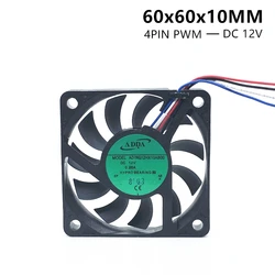 ADDA 6010 60MM 60x60x10MM Cooling Fan Hypro Bearing Ultra-thin Silence AD06012HX10AB00 Cooling Fan 4pin PWM