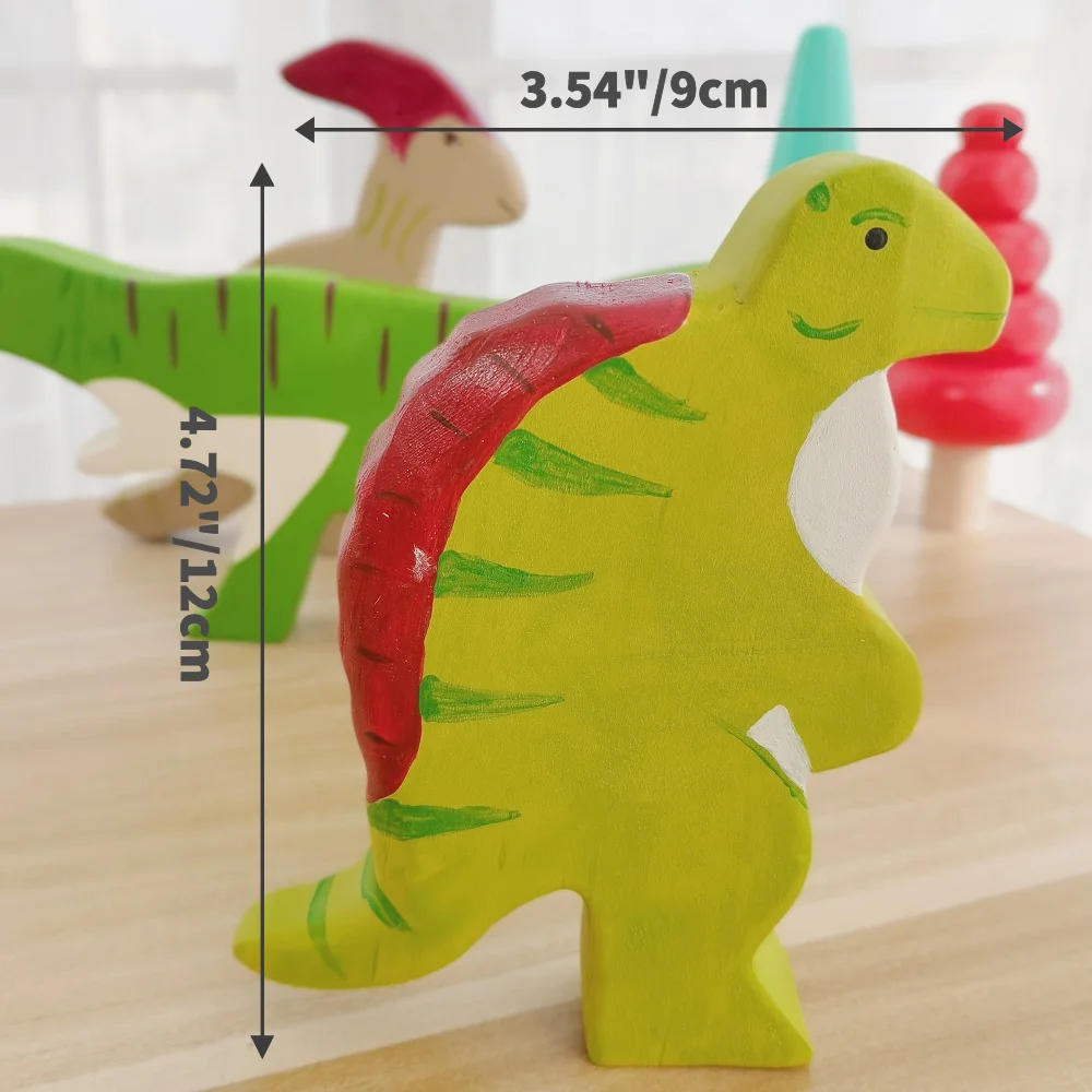 Spinosaurus Khủng Long Bằng Gỗ Tự Nhiên Montessori Handmade Hình Động Vật Lớn Handcarft Đồ Chơi Cho Trẻ Em Đầu Đồ Chơi Giáo Dục