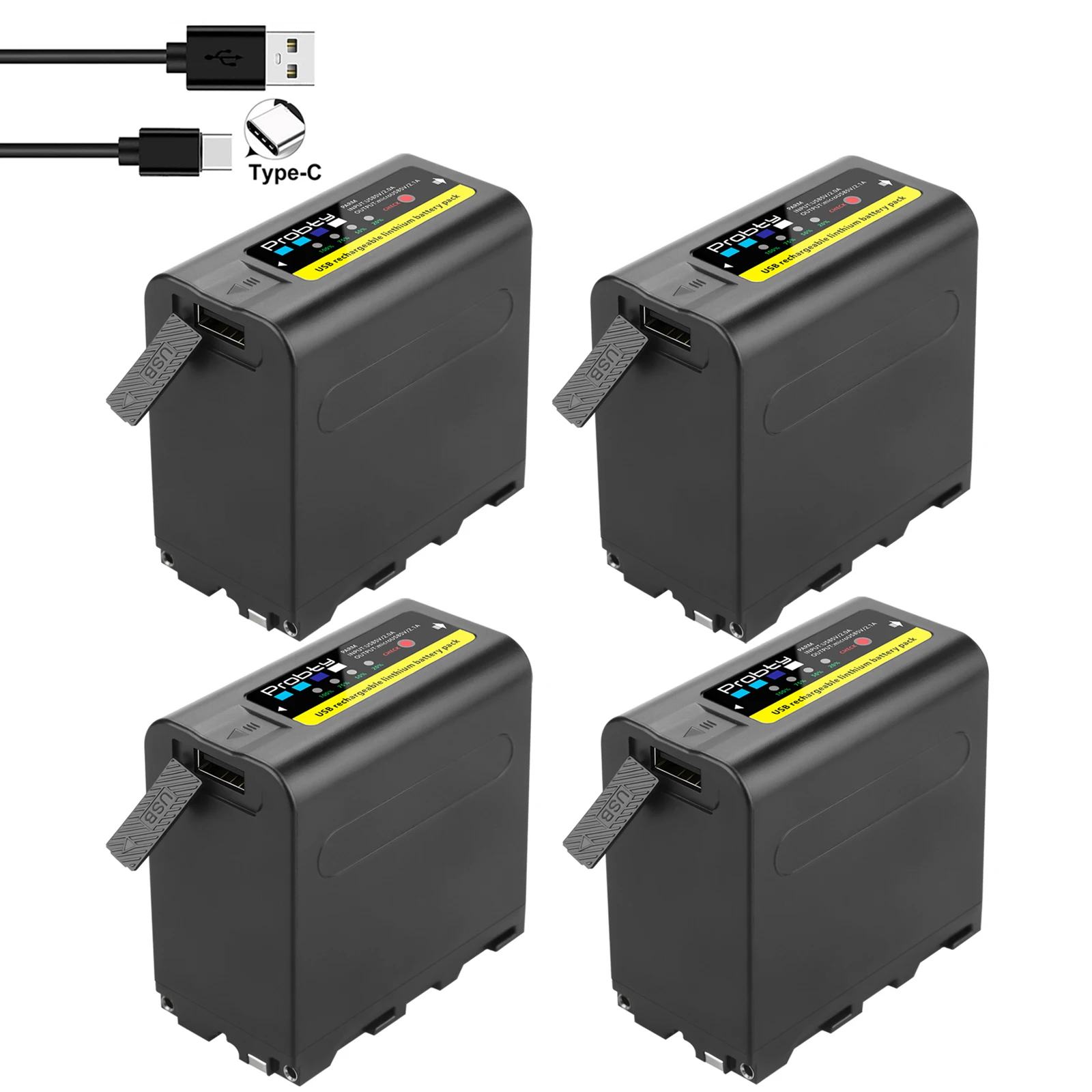 Probty 10800mAh NP-F980 NP-F970 NPF960 NP F970 Batterij met USB Lading Uitgang Voor Sony PLM-100 CCD-TRV35 MVC-FD91 MC1500C
