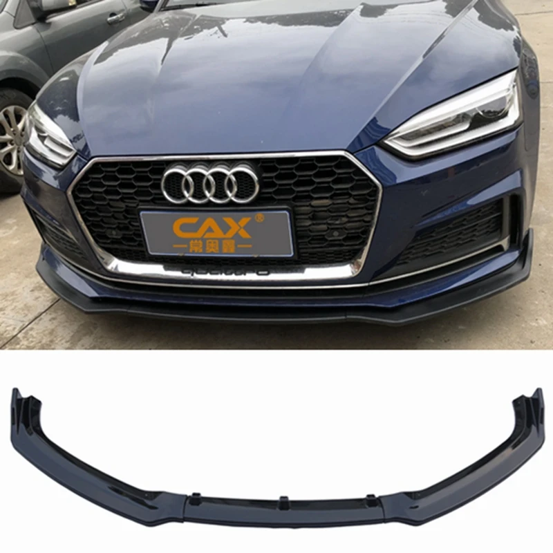 

Car Front Bumper Lip Car Front Bumper Canard Lip Splitter Body Shovels for Audi A5 S-Line B9 2017 2018 Gloss Black/Carbon Fiber