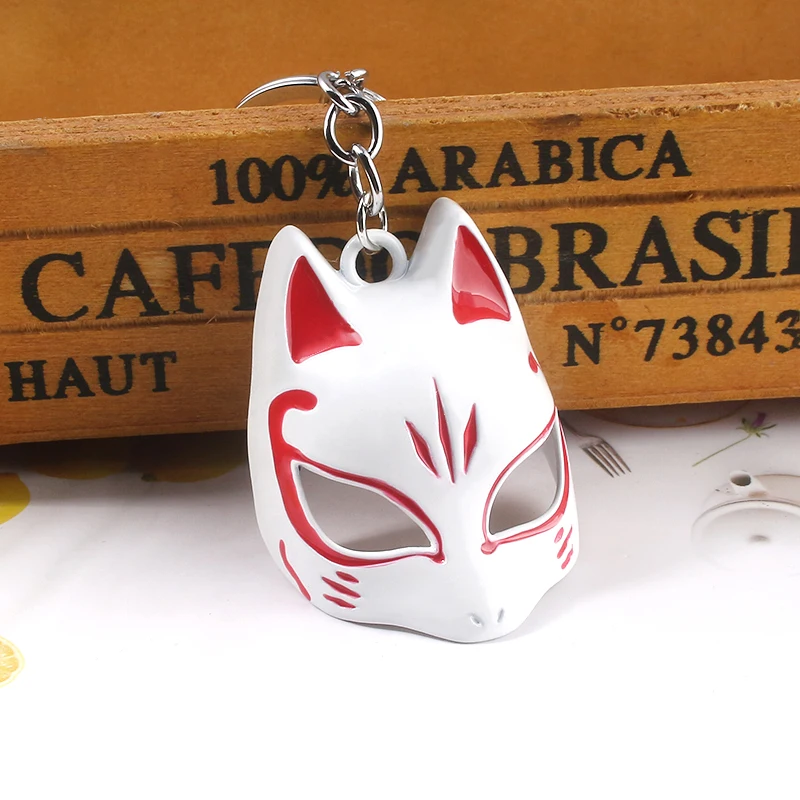 Game Persona 5 Metal Keychain 3D Yusuke Kitagawa Fox Mask Pendant Keyring For Men Car Women Bag Accessories