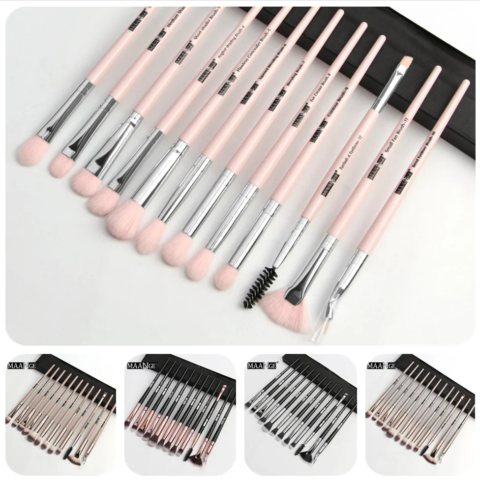 MAANGE 5/12Pcs Makeup Brushes Set Kosmetik Bubuk Eye Shadow Foundation Blush Blending Alat Kecantikan Kuas Make Up maquiagem