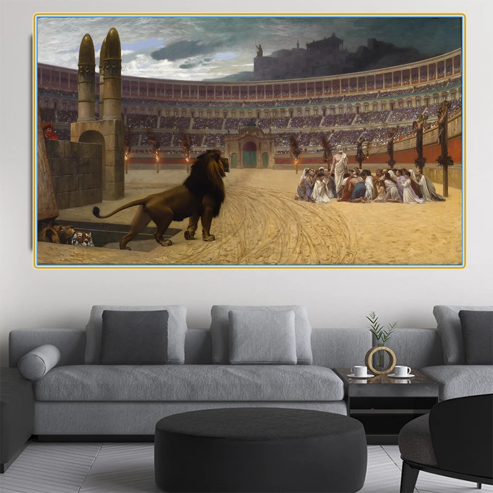 Citon Jean-Leon Gerome《The Christian Martyrs' Last Prayer》Canvas Oil Painting Artwork Picture Modern Wall Decor Home Decoration