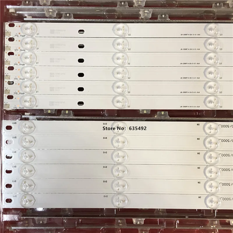 Tira de LED para iluminación trasera LB55061 LB-C550F14-E4-S-G1-DL9 DL10 para 55A1 UD55D7200I 55CE2810H 55CE2210M LE55A6R9A LU55V809 C550F15-E6-H