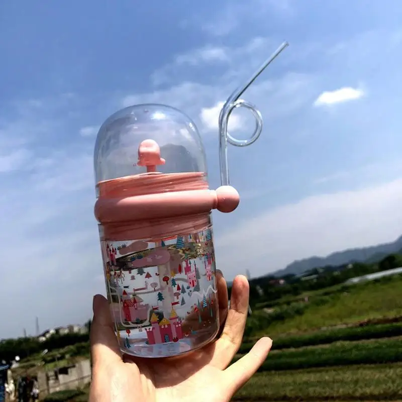 Funny Whale Spray Drinking Cups Cartoon Feeding Bottles with Straws Portable Drinkware Cute Coffee Mugs view 3