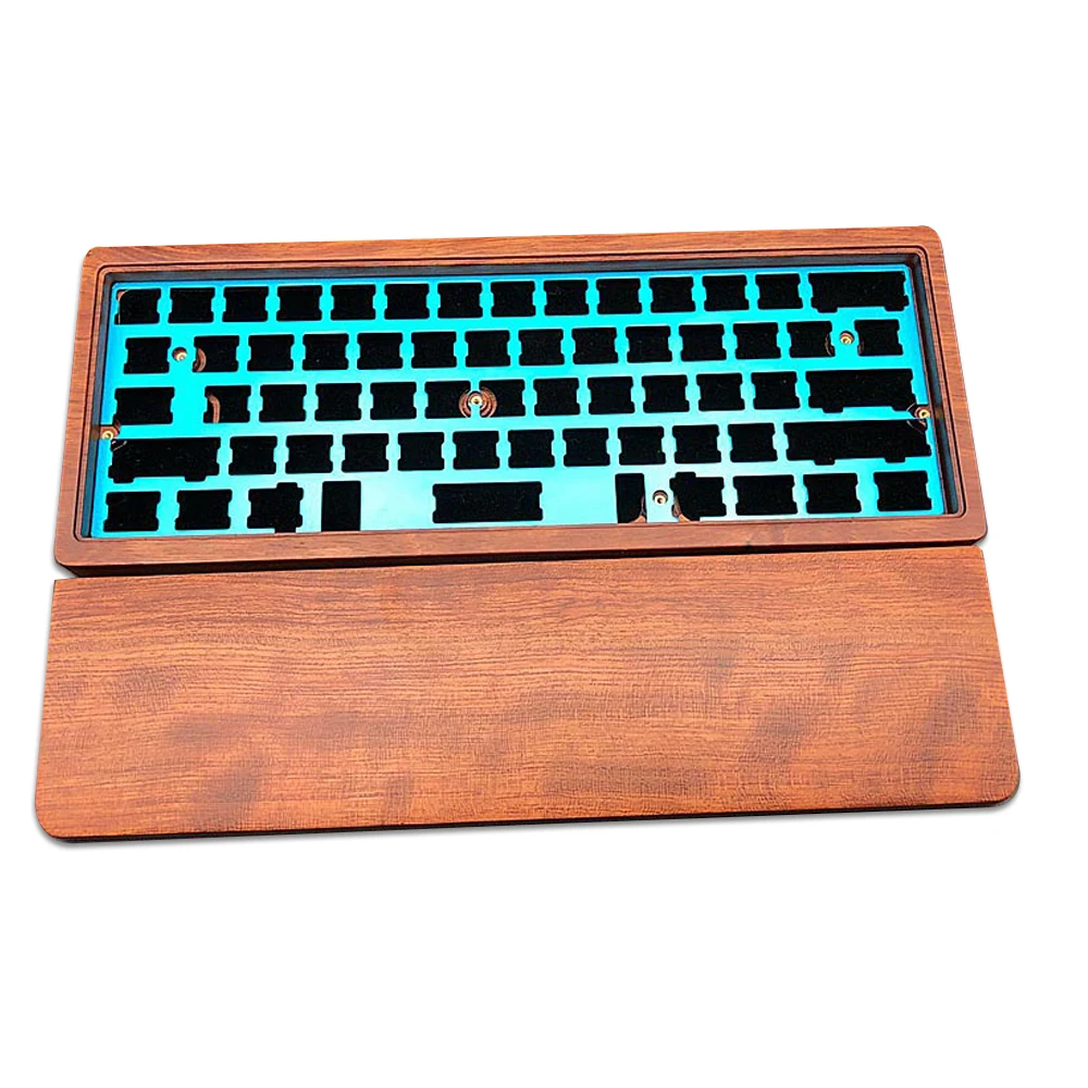 Walnut rosewood aluminum 60% keyboard wooden shell keyboard case customized version suitable for full GH60 mechanical keyboard