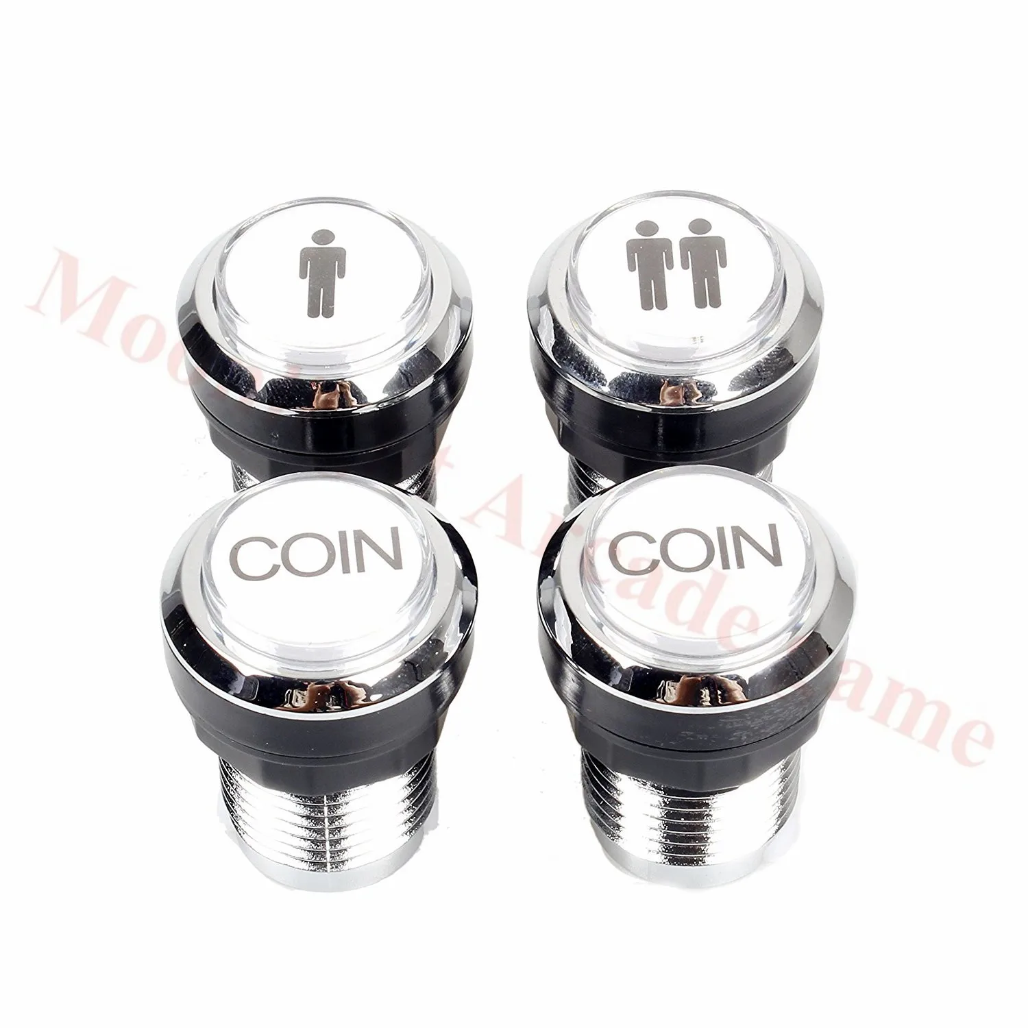 10 sztuk/partia 32mm CHROM podświetlany przycisk zręcznościowy 12V LED Arcade 1P/2P/COIN przycisk z mikroprzełącznikiem 5 kolorów