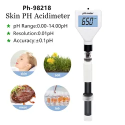 Ph-98218 Digital Skin PH acidimetro Tester PH Tester Repalceable sonda ATC metro con LCD Diaplay per carne frutta cosmetico