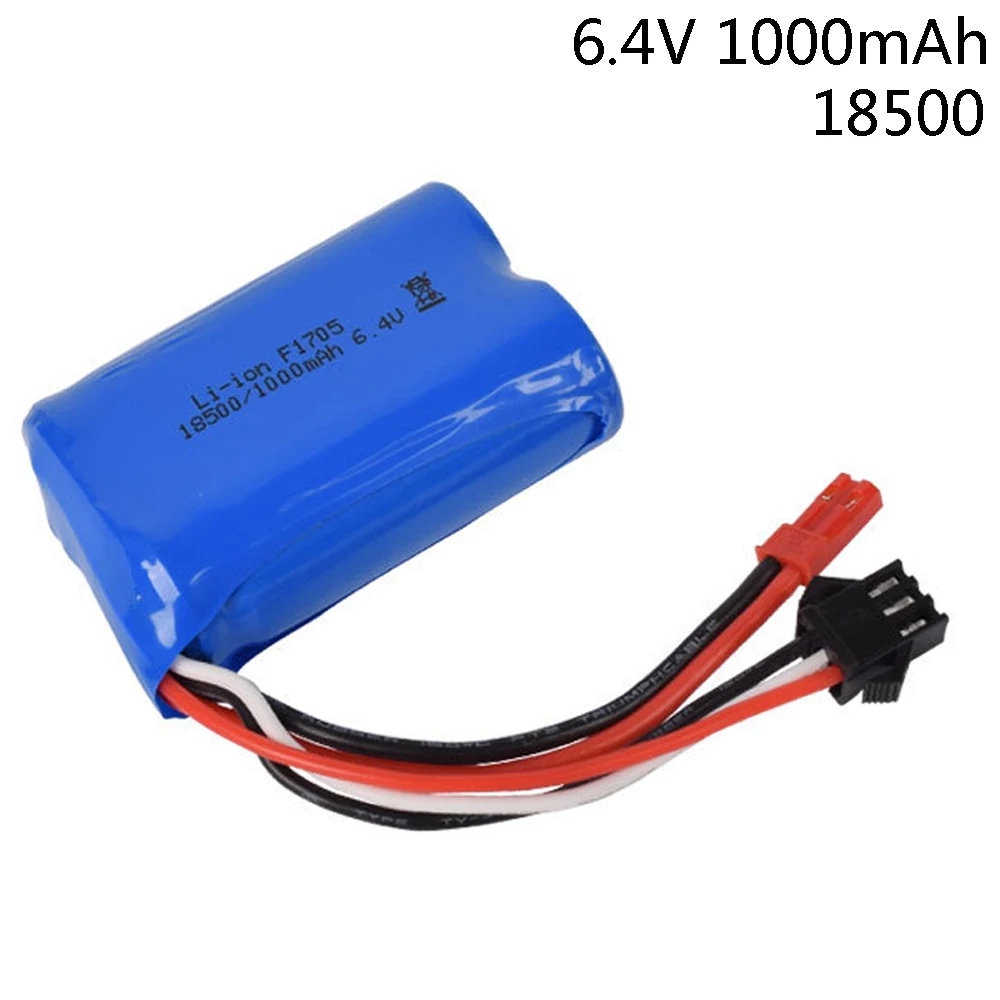 

6.4V 1000mAh Li-ion battery 18500 For wltoys A303 A313 A323 A333 1/12 RC car toys battery accessories 6.4 V battery JST-2P Plug