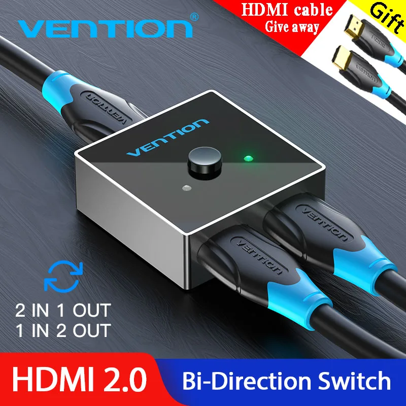 Vention 8K 4K HDMI Switch Bi-Direction 2.1 2.0 HDMI Splitter 1x 2/2x1 adattatore 2 in 1 out Converter per PS5 TVBox HDMI 4K Switcher