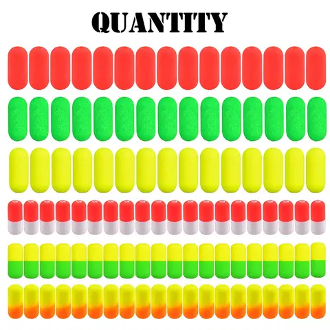 105Pcs/box Cylinder Foam Fishing Float Bobber Strike indicator fly fishing Floating fishing light Buoys Floats for Fishing