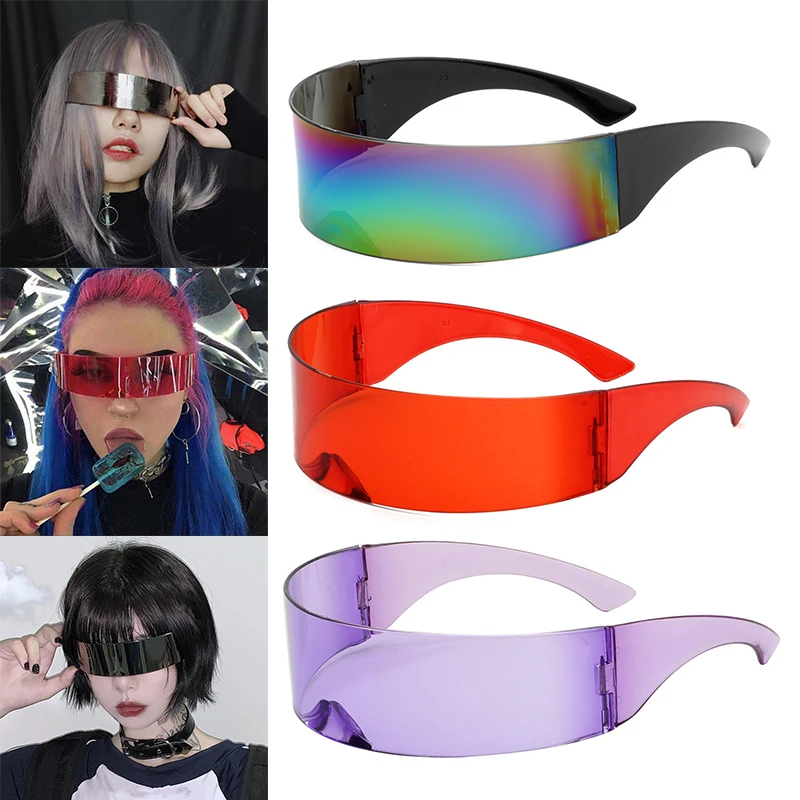 Fashion Punk Sunglasses Laser Eyeglasses Novelty Glasses Party Eyewear Glasses Men Glasses Wrap Shades Goggle Eyewear