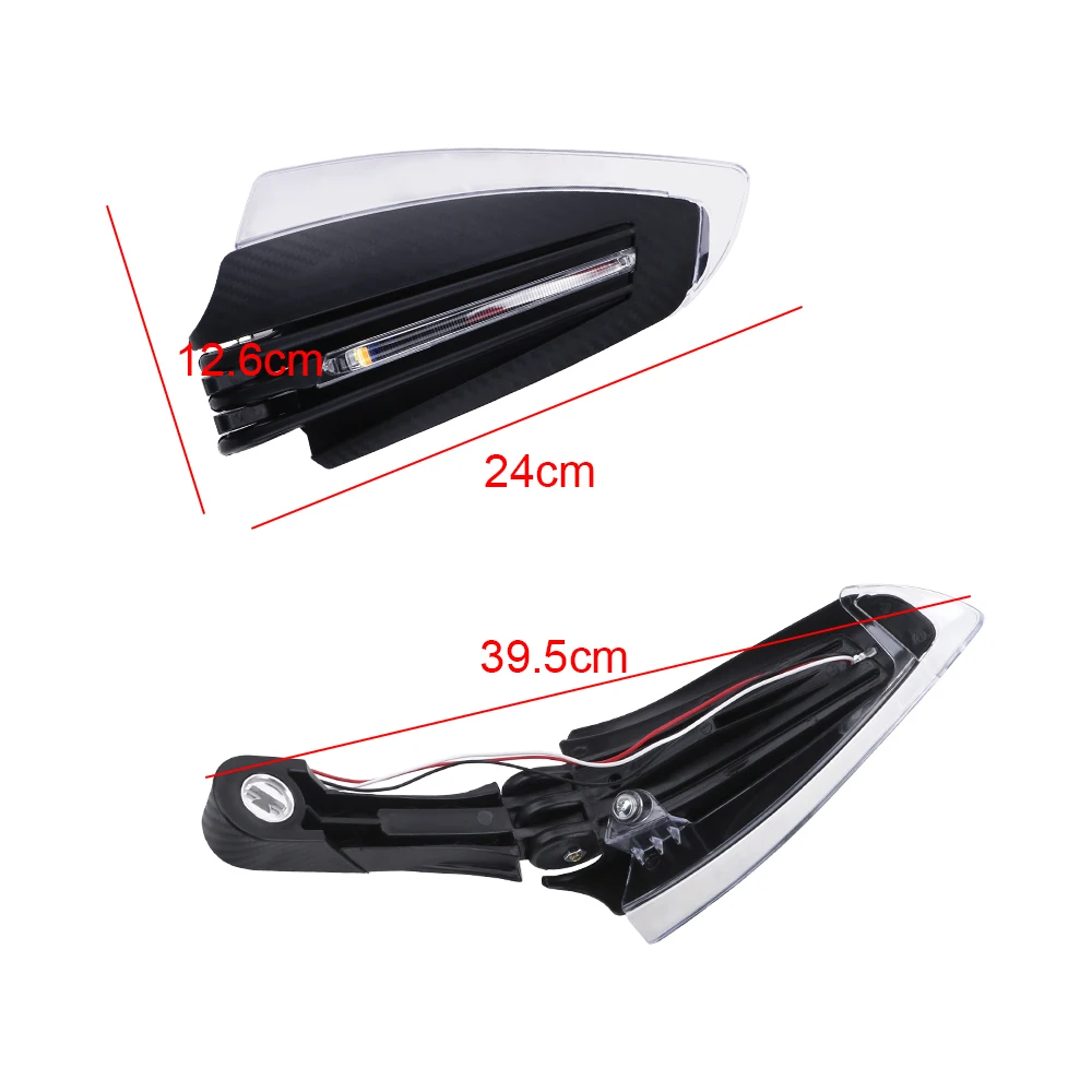 Leepee 2 peças de proteção de mão para motocicleta com luz led de sinal, acessórios universais, para guidão de 22mm externo ou 15-17mm de diâmetro interno