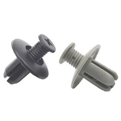 50 Pcs Car 8mm Hole Plastic Screw Rivets Push Gray Auto Vehicle Engine Cover Bumper Fender Door Trim Panel