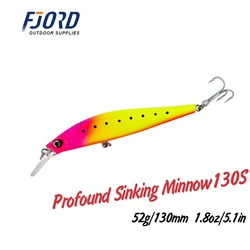 FJORD 6 colour 130mm 52g Sinking Heavy Minnow Laser Hard Japan Artificial Bait Pesca Long Casting Sea Saltwater Fishing Lure