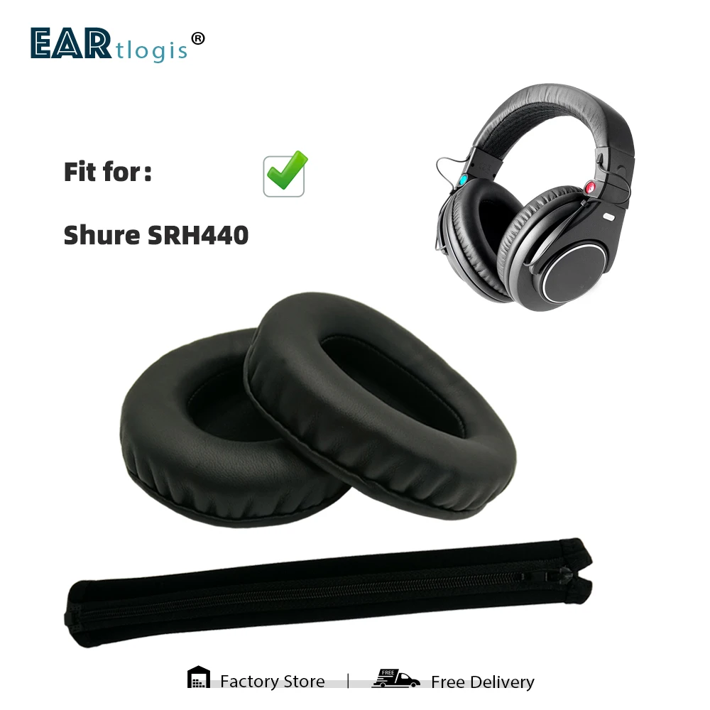 Diadema de repuesto para auriculares Shure SRH440, SRH-440 SRH 440, piezas para la oreja, Funda de cuero para auriculares