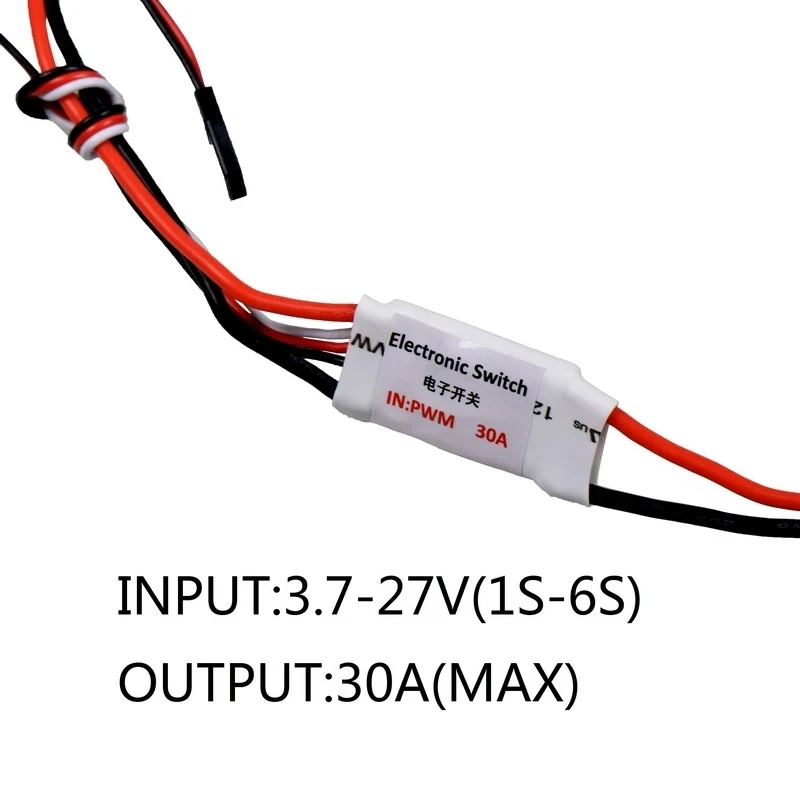 JHEMCU 30A Electronic Switch Module 3.7V-27V 1S-6S For RC Car Boat Drone Models Airplane Led Light Controller Engine