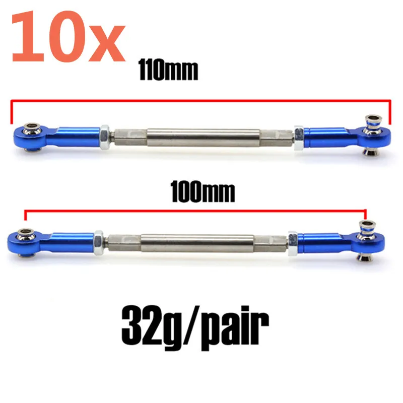 

10Pcs RC Cars For Traxxas 1/7 Unlimited Desert Racer Stainless Steel Adjustable UDR Front Steering Rod Link Accessories 8547