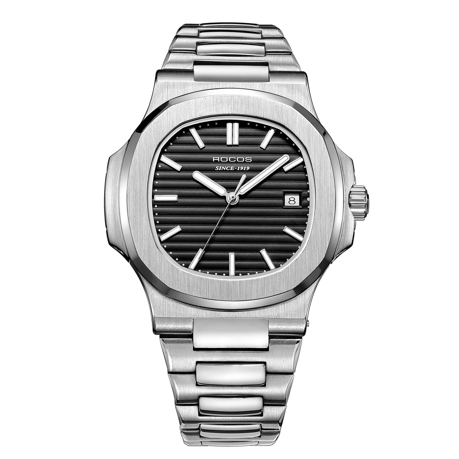 หรูหรานาฬิกาสําหรับชาย Mens นาฬิกากลไกอัตโนมัติ ROCOS Man แฟชั่นนาฬิกาข้อมือกันน้ํา relogio masculino แบรนด์ชั้นนํา