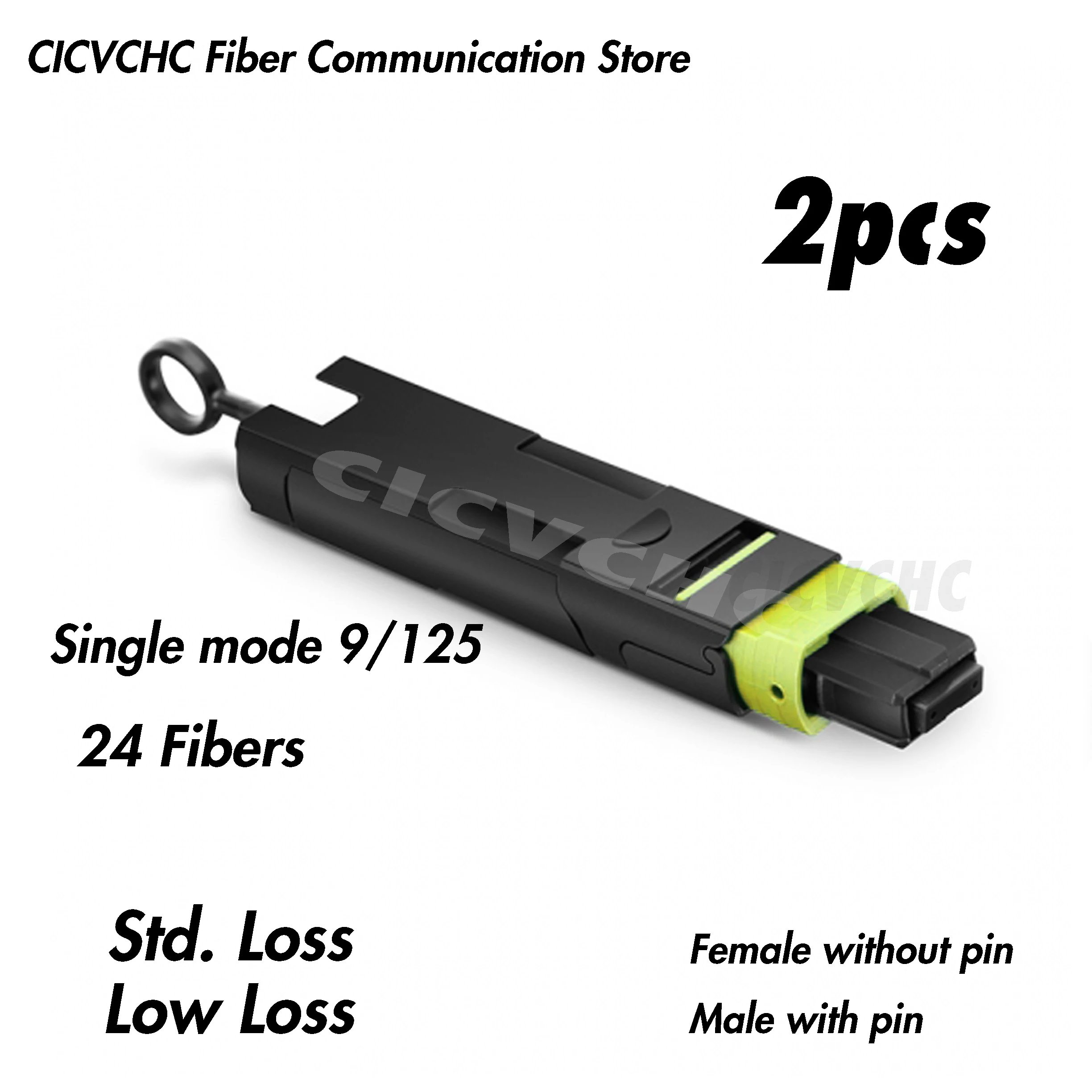 

2pcs 24 Fibers MPO Loopback Single mode OS2 with Housing Elite or Standard Loss