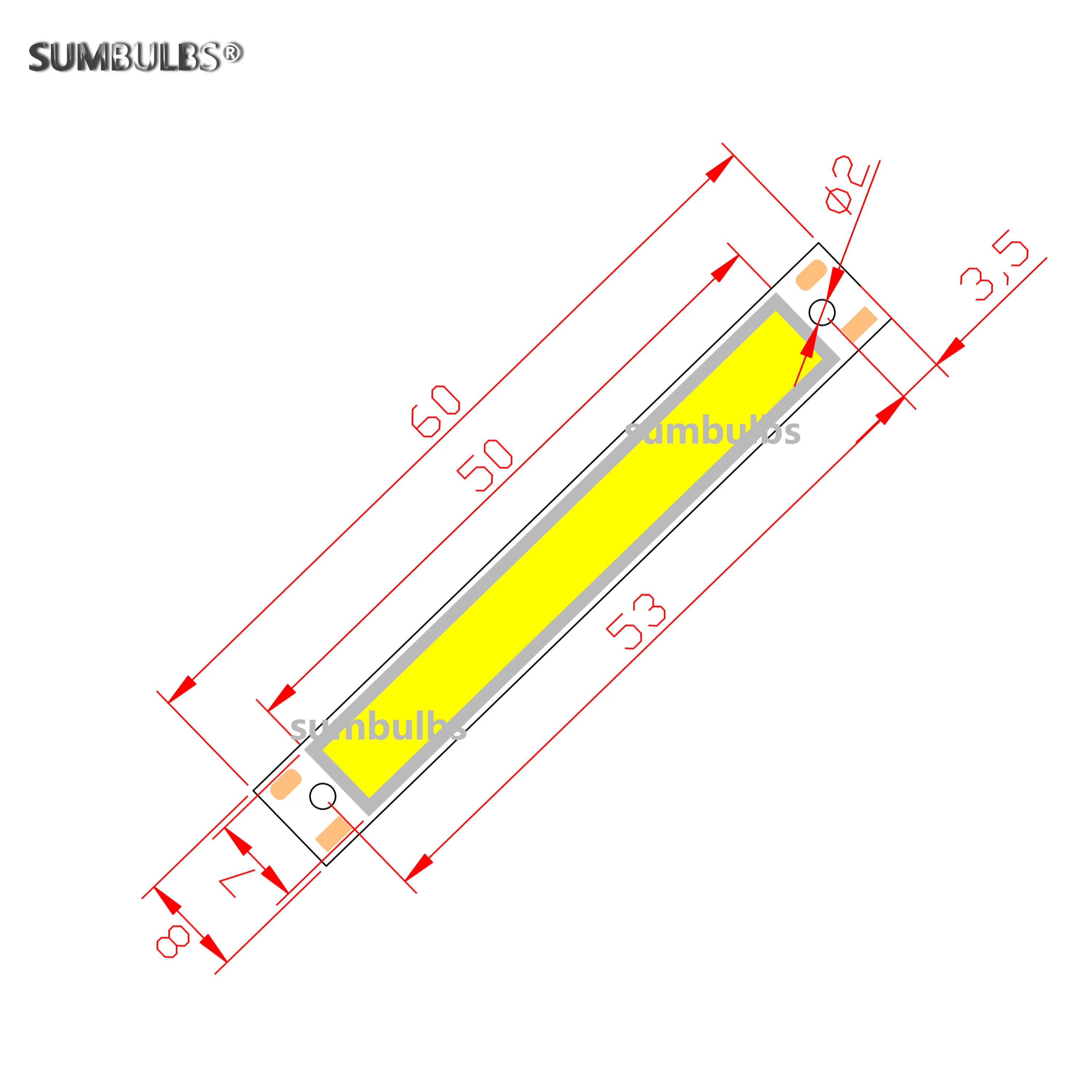 DC 3V 3.7V 2V COB LED Bulb 60x8mm 1.5W 3W Warm Cold White Blue Red LED COB Chip for DIY Work desk Bicycle Lighting headlight