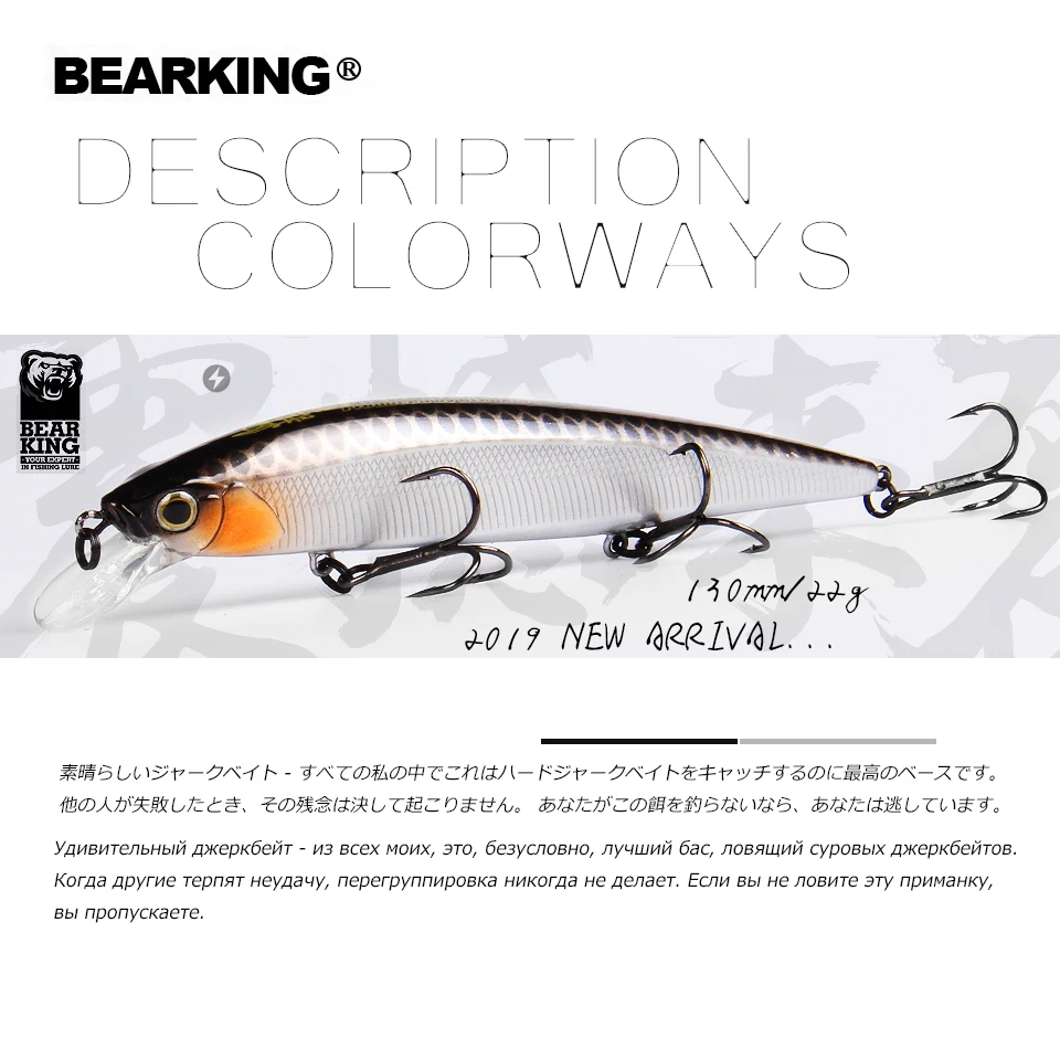 BEARKING Wobbler Señuelo de manivela con peso tungsteno - imagen 4