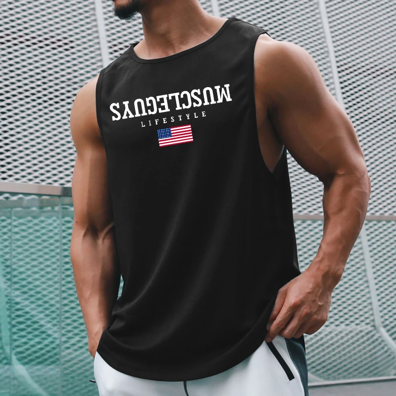 

Mens Gym Training Sleeveless Quick Dry Singlets Running Workout Bodybuilding Mesh Casual Tank Top Fitness Fashion Sporting Vest