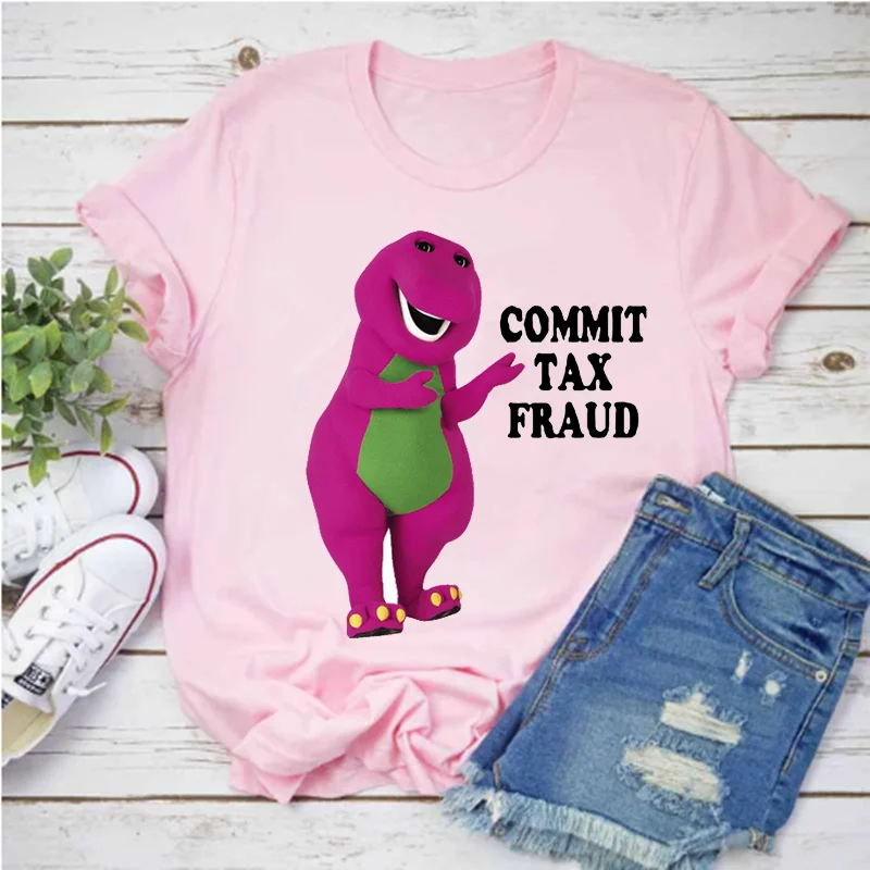 Short-sleeved T-shirt Men's and Women's Tax Fraud Printed Clothes Outdoor Series T-shirt Novelty