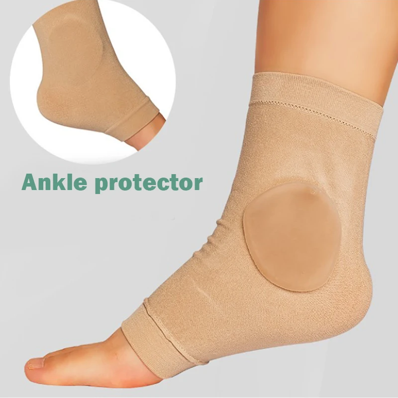 1 Pair Ankle Bone Protection Socks Malleolar Sleeves with Gel Pads for Boots/Skates/Splints/Braces Ice Skating