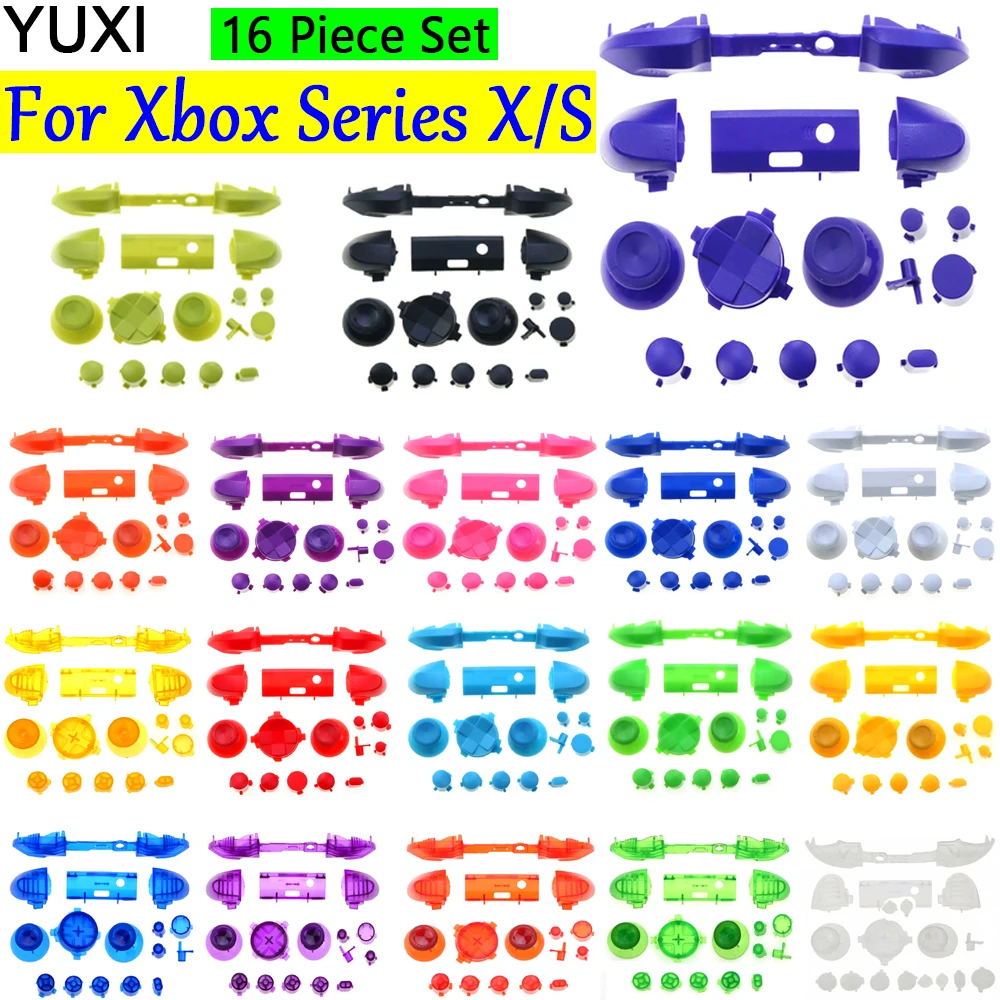 YUXI For Xbox Series S X Controller Replacement Buttons Chrome Plated LB RB LT RT Bumpers Triggers D-pad ABXY