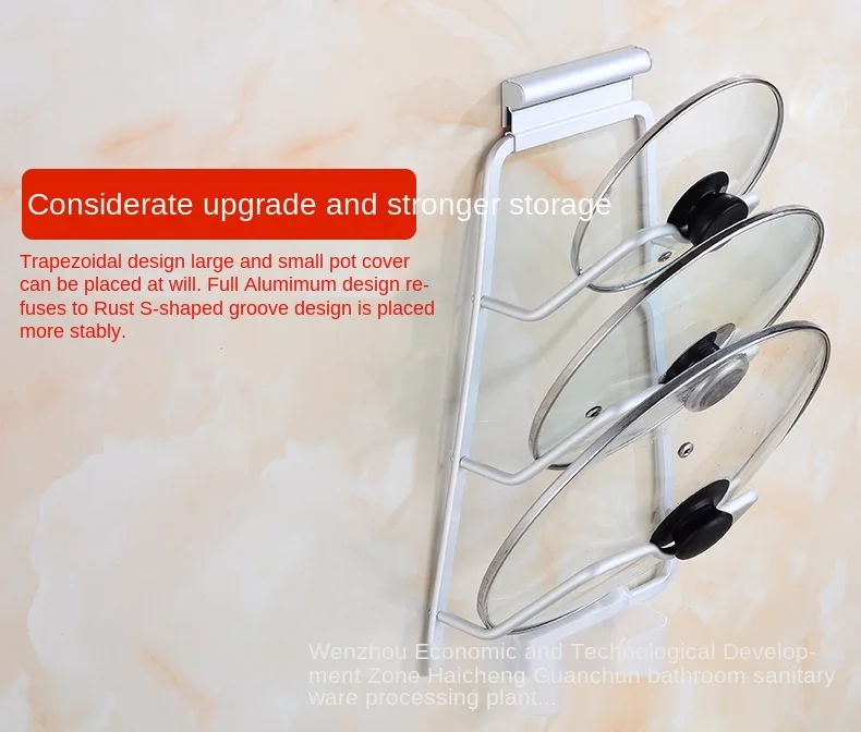 Punch-Gratis Alumimum Pot Cover Rack Keuken Opslag Rack Opknoping Pot Cover Snijplank Rack Keuken Opslag Hardware Hanger