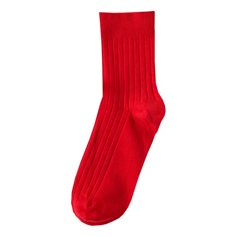 Red Couple Socks Cotton Men Women Socks Good Luck Gifts Comfortable Breathable High Quality Red Socks Boy Gril Gift New Year