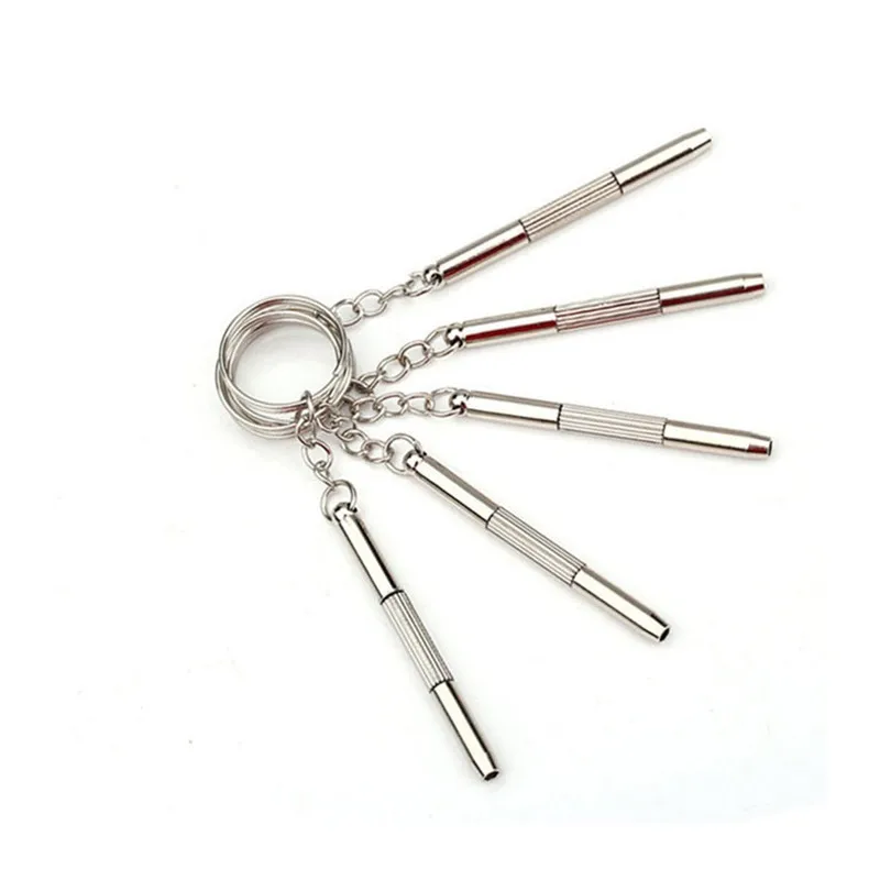 1000Pcs Mini 3 In 1 Screwdriver Keychain Stainless Steel Screw Eyeglass Watch Repair Hand Kit Multi Function Tools