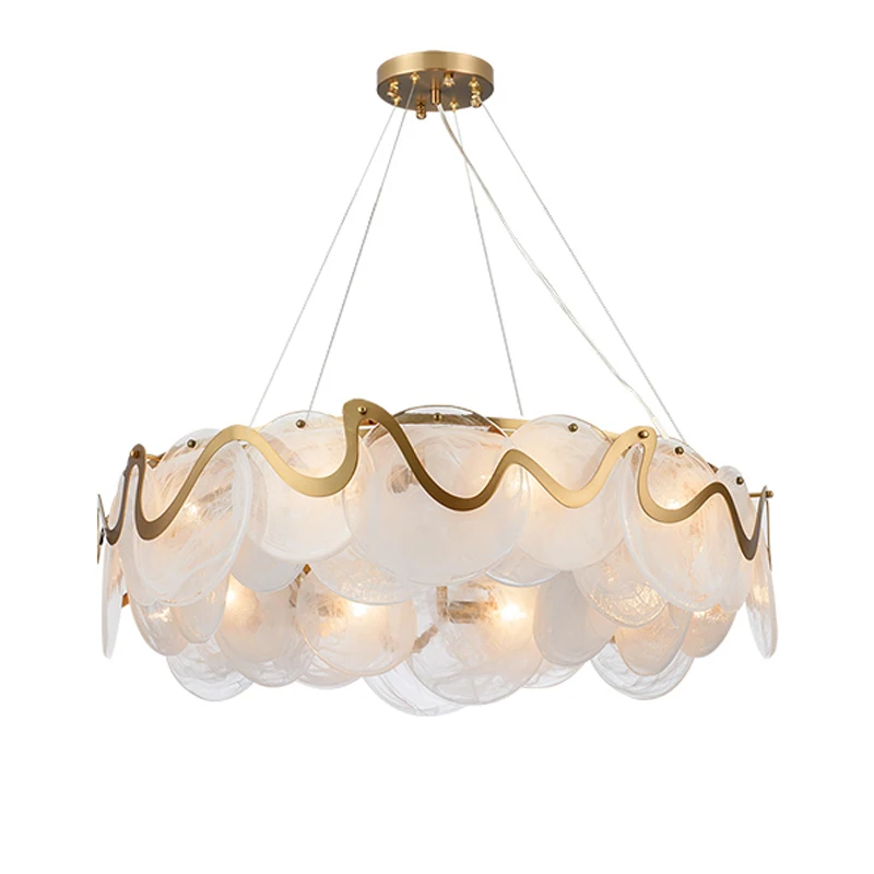 

LED Postmodern Golden Round Oval Chandelier Lighting lustre Suspension Luminaire Lampen For Foyer