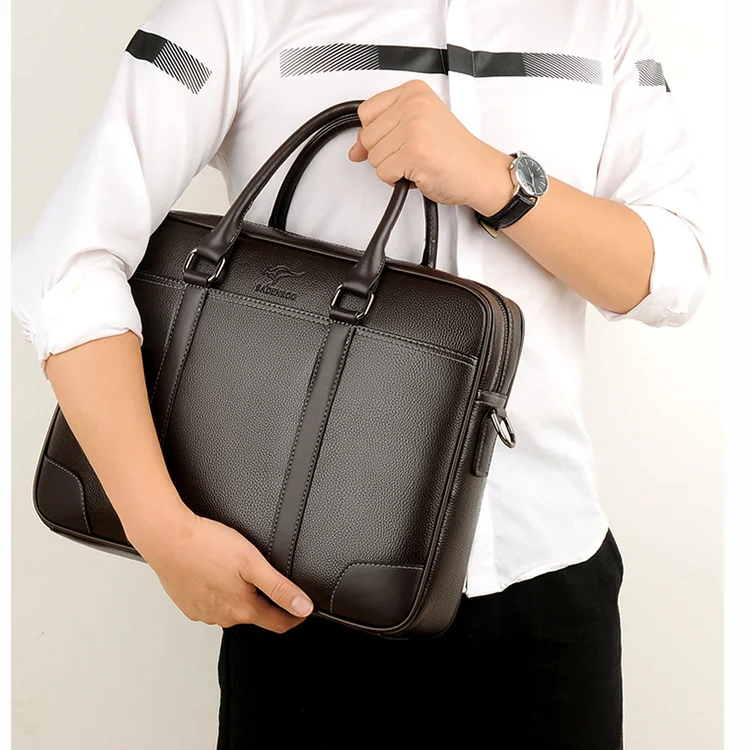 New Luxury Cow Genuine Leather Business Men\'s Briefcase Male Briefcase Shoulder Bag Men Messenger Bag15.6 Inch Tote Computer Bag